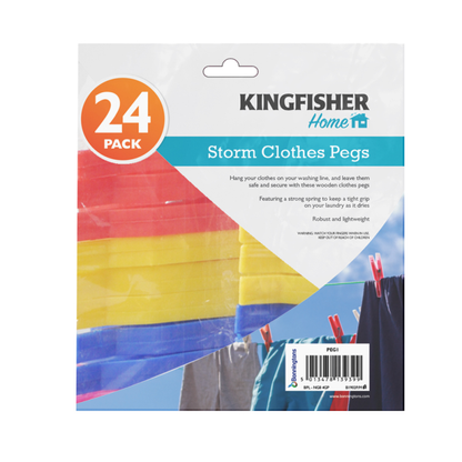 24 PACK LARGE GRIP STORM CLOTHES PEGS