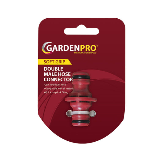 GARDEN PRO SNAP ON DOUBLE MALE HOSE PIPE ADAPTER