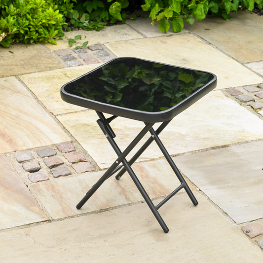 FOLDING DRINKS SIDE GARDEN PATIO TABLE