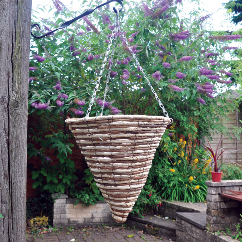 12 INCH ROPE CONE HANGING BASKET