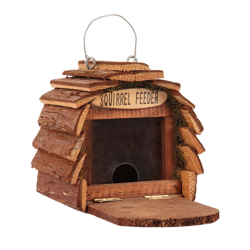 WOODEN SQUIRREL FEEDER