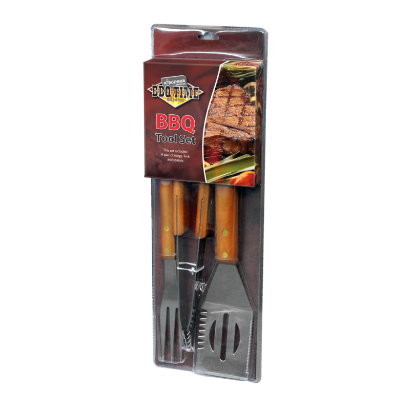 WOODEN BBQ TOOL SET