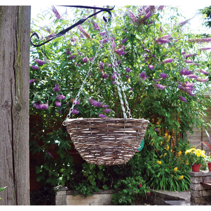 12IN (30CM) DARK RATTAN HANGING BASKET