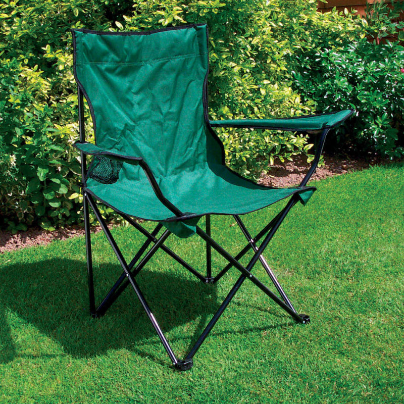 FOLDING CHAIR W CUP HOLDER ASSORTED COLOURS