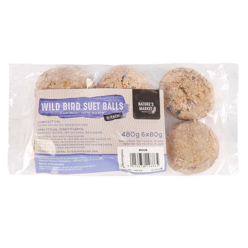 6 PACK OF SUET FAT BALLS