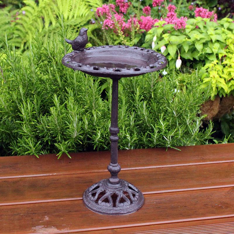 CAST IRON STANDING BIRD BATH