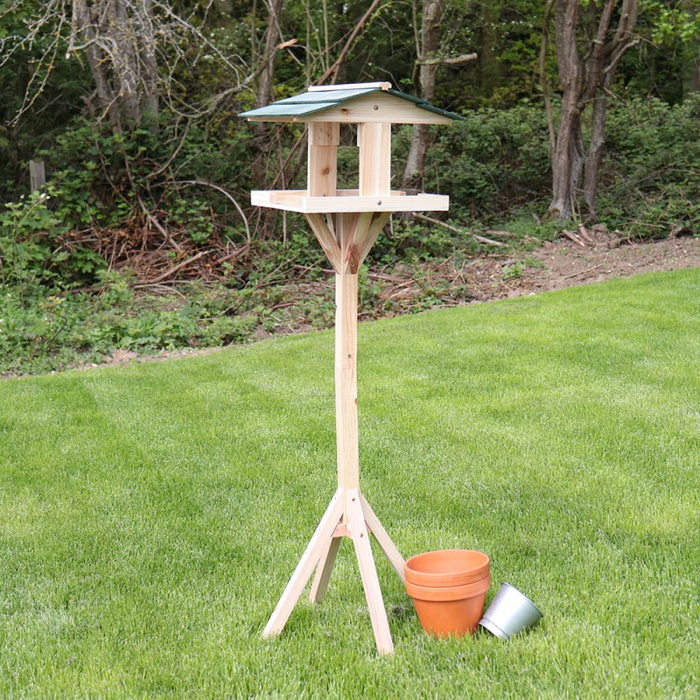 TRADITIONAL WOODEN BIRD TABLE