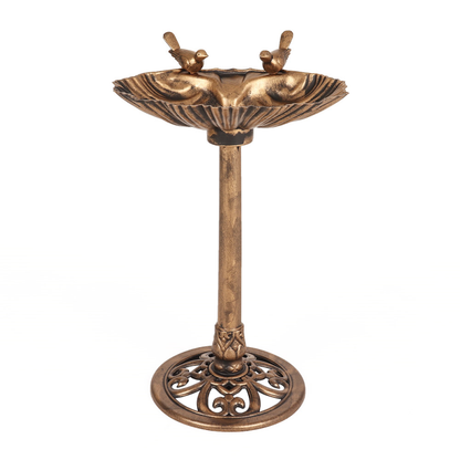 BRONZE EFFECT PLASTIC BIRD BATH