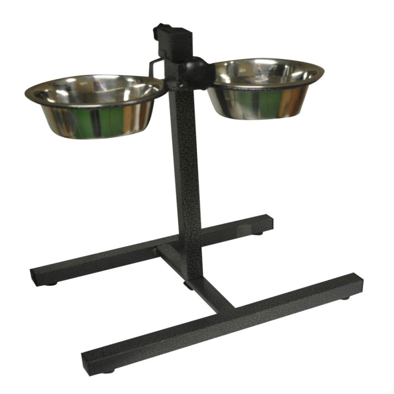 STAINLESS STEEL PET BOWL SET WITH ADJUSTABLE STAND