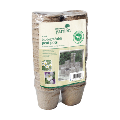 36 PACK 8CM(3IN) BIODEGRADABLE ROUND PEAT POTS