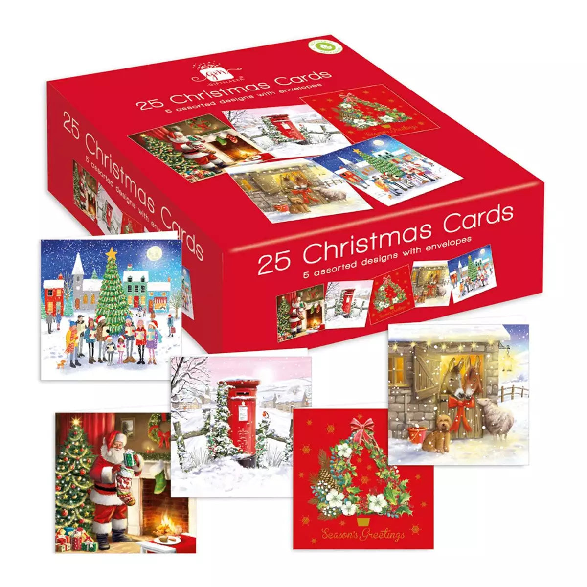 Giftmaker Christmas Cards Bumper Box 25 Pack