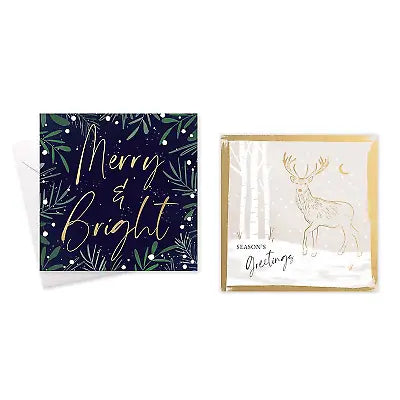 Lot de 10 cartes de Noël traditionnelles de luxe, à motifs assortis