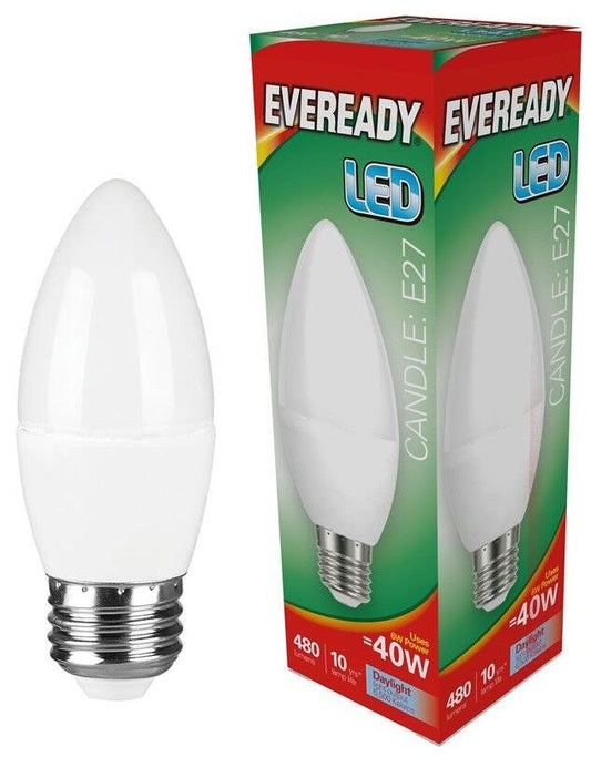 EVEREADY LED CANDLE BULB E27 5.2w=40w DAYLIGHT 470LM