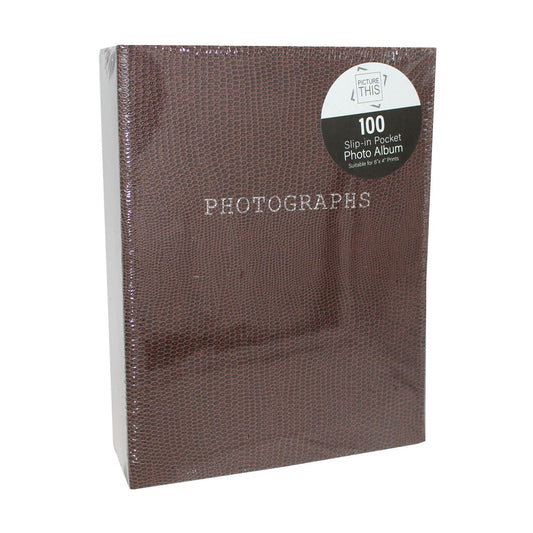 100 Slip-in Pocket Photo Album Suitable for 6" x 4" Prints