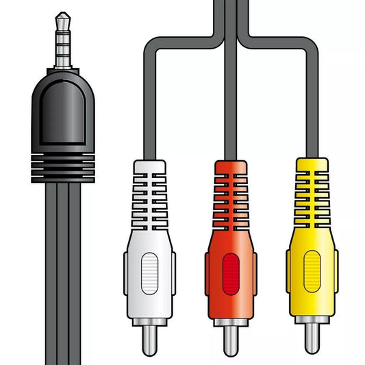 Camcorder lead 4-Pole 3.5mm Jack Plug To 3x RCA  Plugs