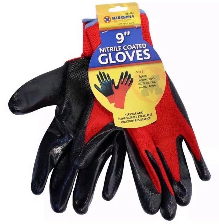 Marksman Work Gloves Quality Warm Flex Grip Latex Waterproof Builders Safety SIZE LARGE