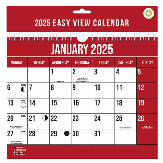 2025 EASY VIEW CALENDAR