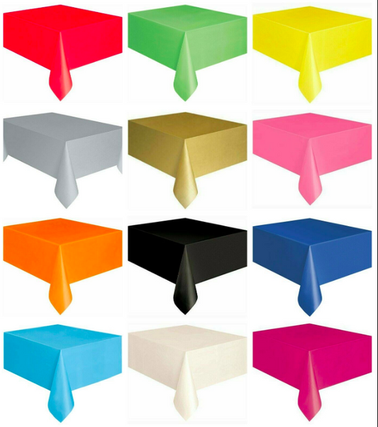 Nappe en plastique rectangulaire jetable lavable réutilisable pour fête, différentes couleurs