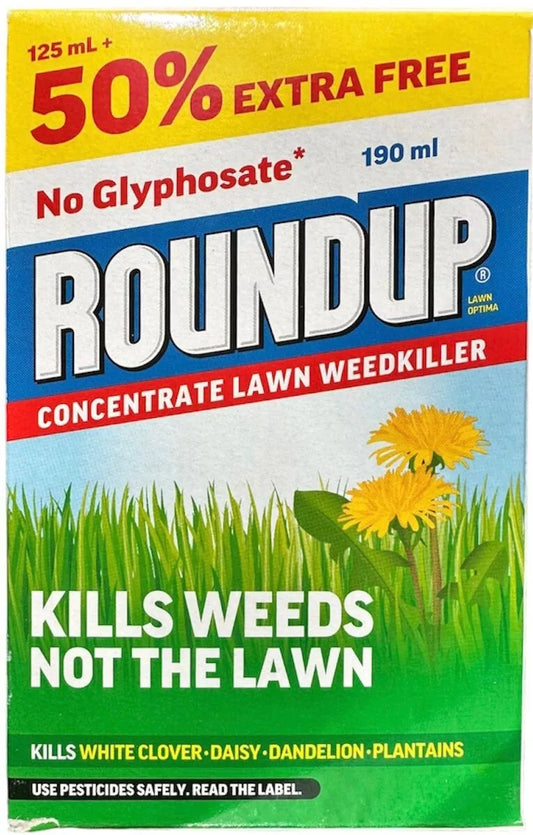 Roundup Concentré Désherbant Gazon Optima Tue Trèfle Blanc Pissenlit - 190ml