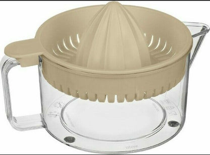 Presse-agrumes manuel en plastique pour oranges, citrons et citrons verts, 600 ml, blanc, avec couvercle amovible