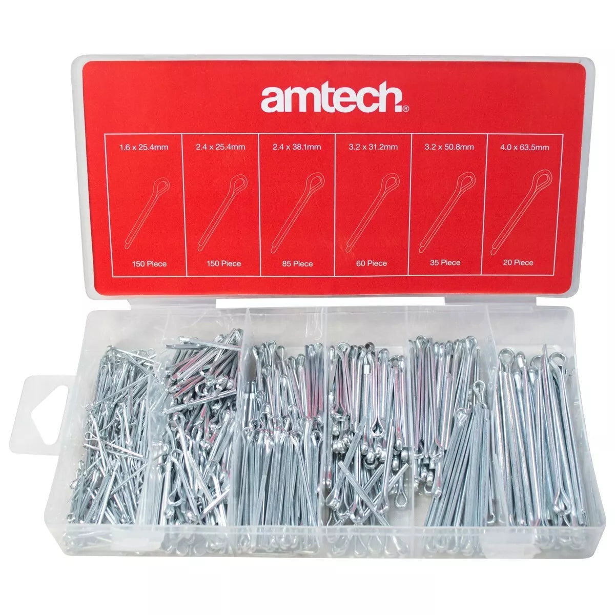 Assortiment de goupilles fendues AMETCH de 500 pièces