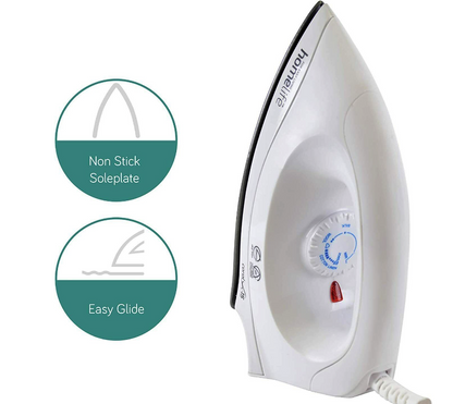 HomeLife ''Coral'' 1200w Dry Iron - Non-Stick Soleplate - White