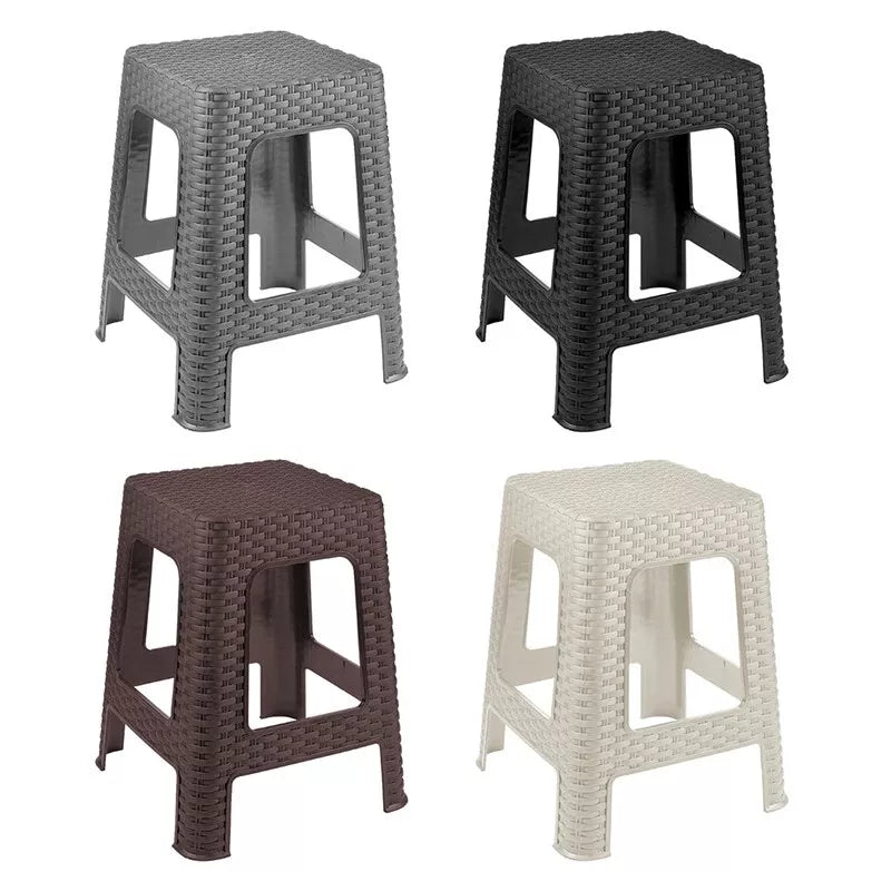 PALSTIC RATTAN LARGE STOOL ASSORTED COLORS