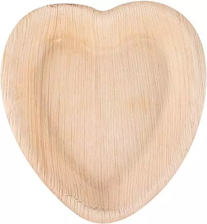 Palmware Palm Leaf Tableware | 10 Pieces Palm Plate Heart Shape Disposable