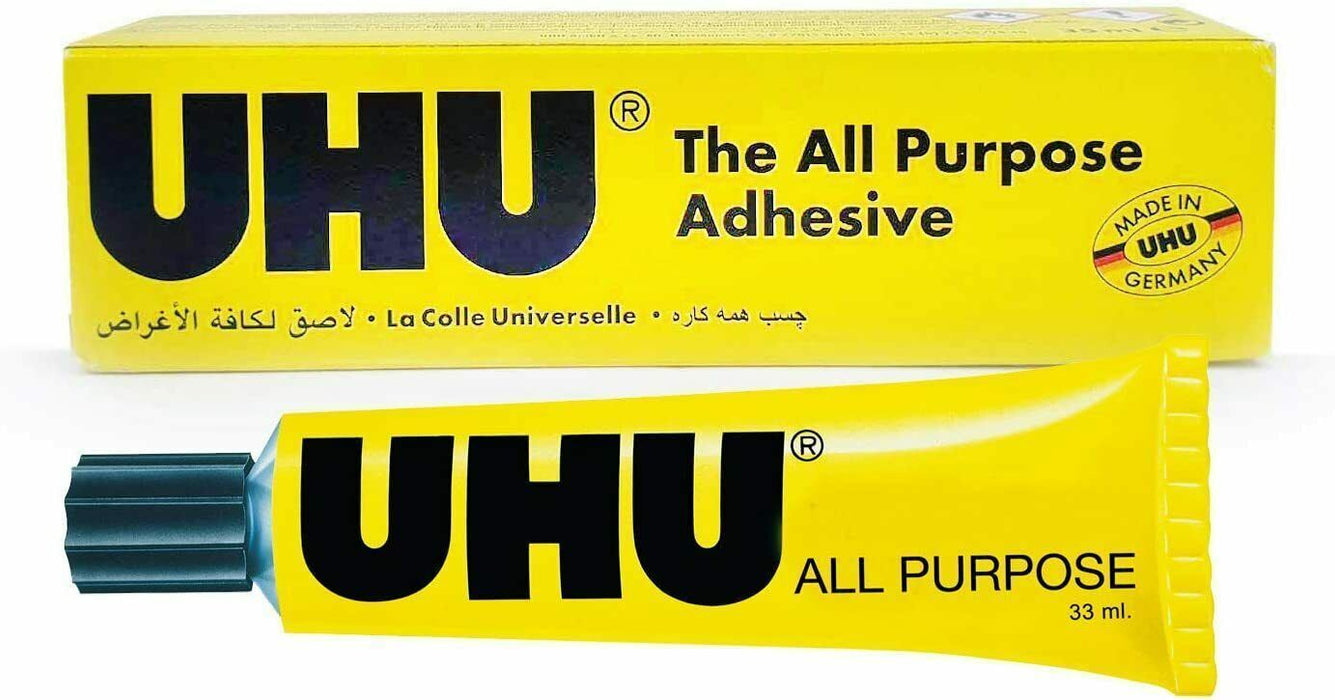 UHU All Purpose Glue 35ML Strong Clear Adhesive DIY Crafts Fabric Paper Card Etc