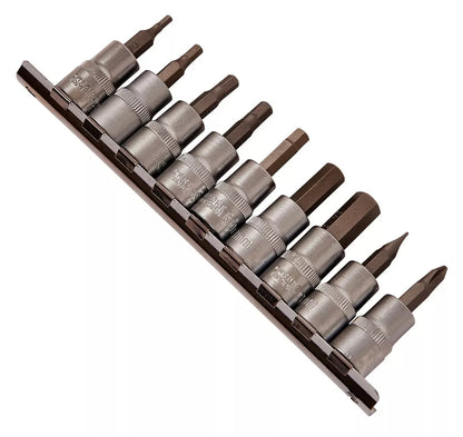 AMTECH 10pc 3/8” DRIVE HEX AND BIT SOCKET SET