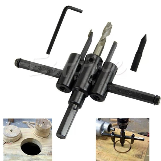 Hole Saw Kit Adjustable Metal 2 pc Circle Cutter Drill operated hole Maker