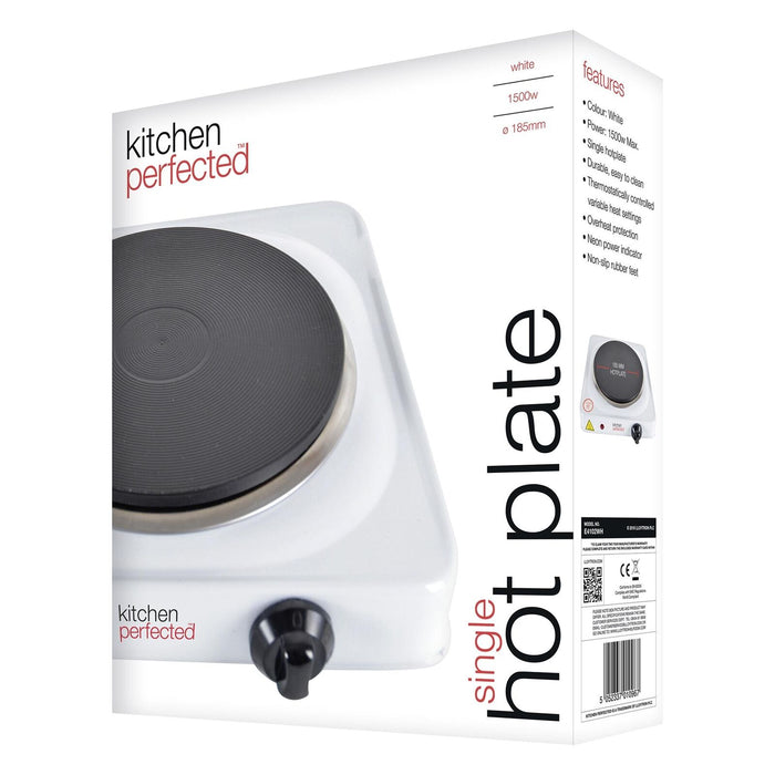 KitchenPerfected 1500w Single Hotplate - White