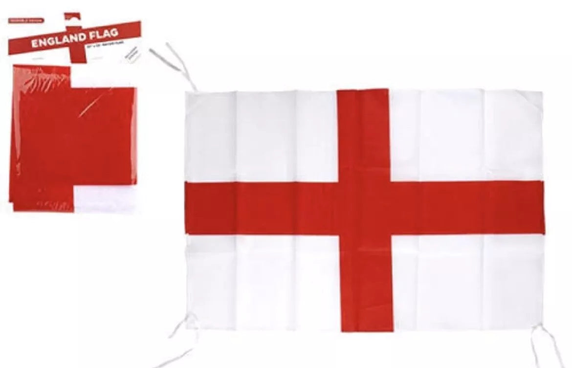 Drapeau de la Saint-Georges en rayonne de taille moyenne avec corde - Drapeaux anglais pour célébrations 30" x 20"