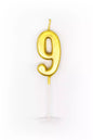 GOLD NUMBERS BIRTHDAY CANDLES NUMBER 9