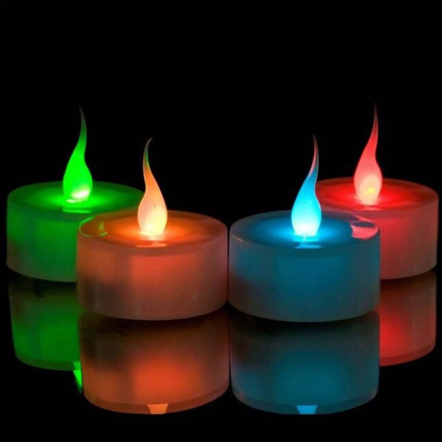 LED, à piles, couleurs changeantes, sans flamme, paquet de 6