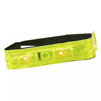 2x Rolson 4 LED Yellow High Visibility Reflective Safety Arm Band With Batteries