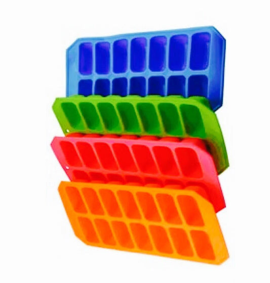 1x Silicone Apollo Soft Splash Ice Cube Tray Flexible With Various Colour