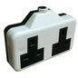 13A 2 Gang Double Rubber Socket in Elegant White