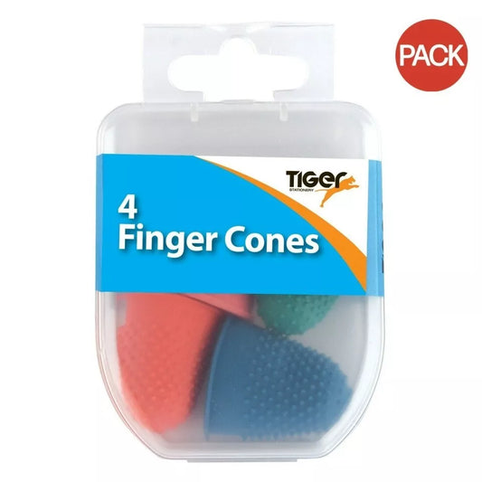 Finger Cones Set of 4 Sizes - Thimblettes Rubber Thimble Coloured Page Turning