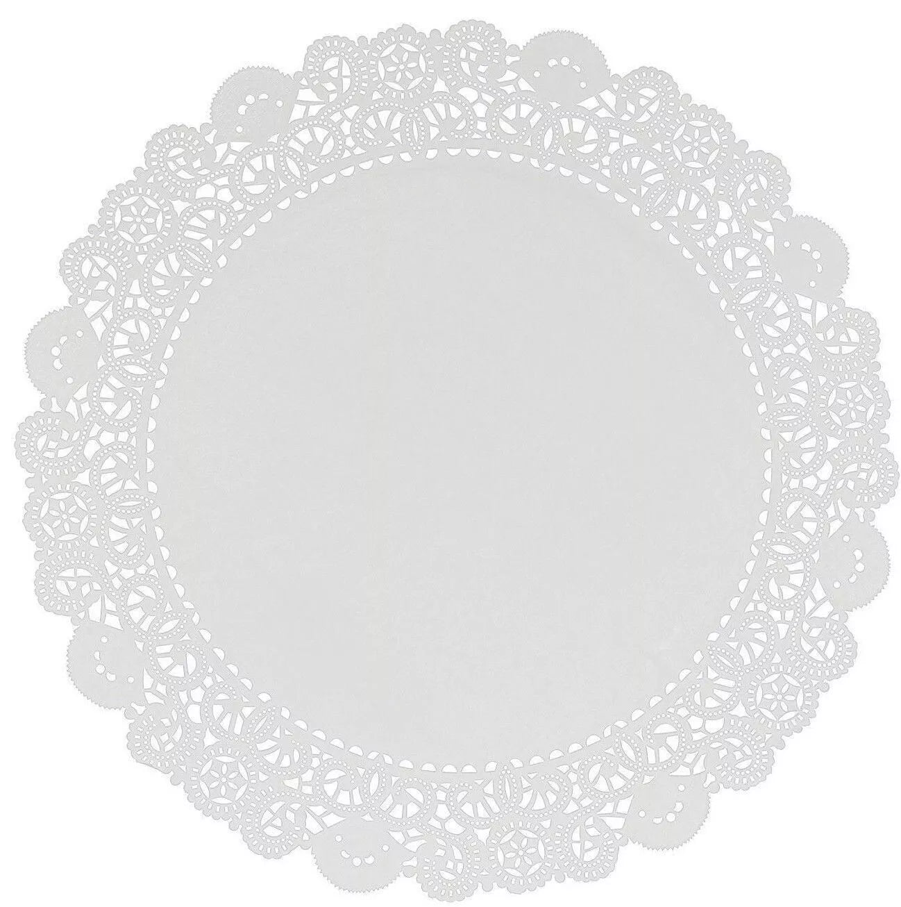 Lacette White Round Paper Lace 24 Pack Doyley Different Sizes 6.5" 8.5" 10.5" UK