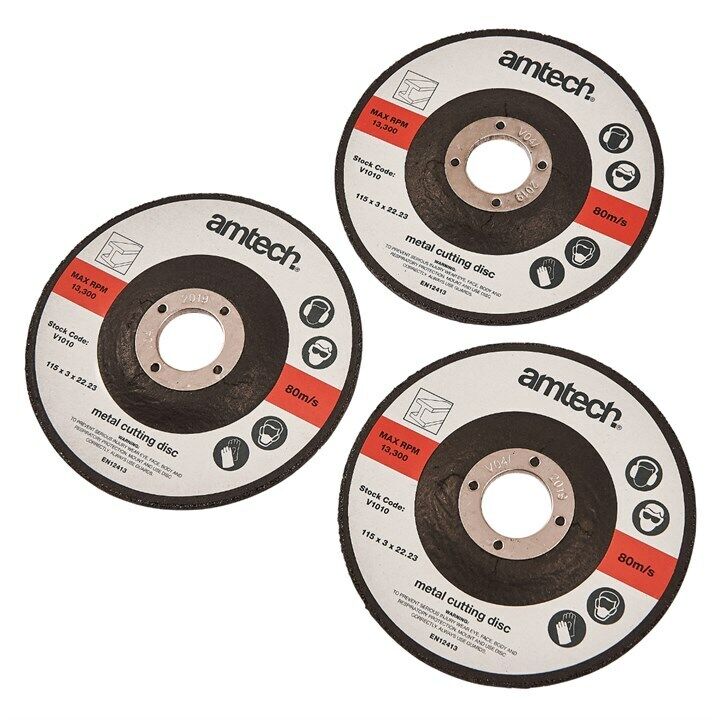 Amtech Metal cutting disc set 3x115cm
