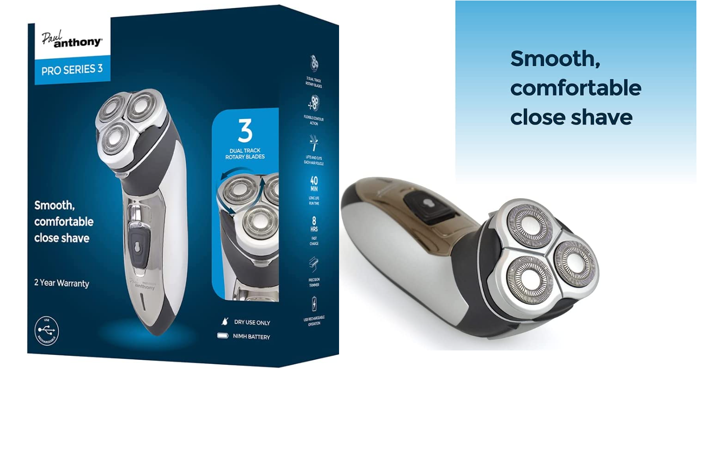 Paul Anthony 'Pro Series 3' Mens USB Rotary Shaver