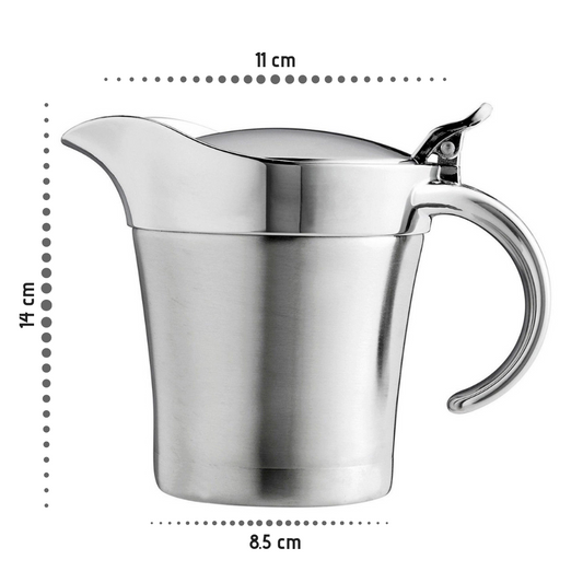 Stainless Steel Gravy Sauce Boat Jug Double Insulated Pourer Large 400ml