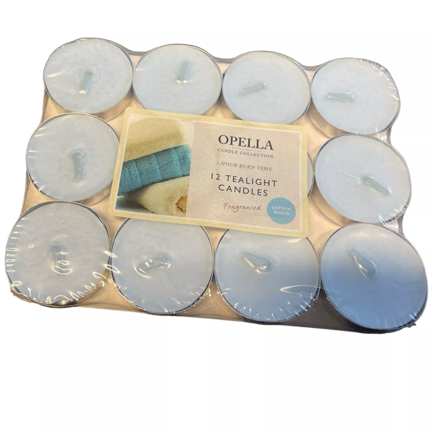 Bougies chauffe-plat parfumées Opella Brise de coton, paquet de 12