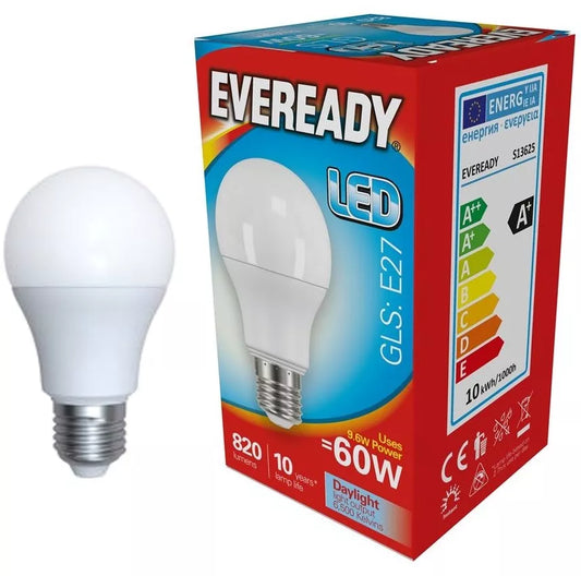 EVEREADY LED GLS BULB E27 8.8w=60w DAYLIGHT 806LM