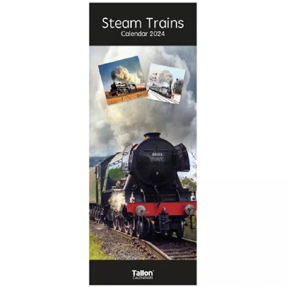 SUPER SLIM CALENDAR AVIATION STEAM TRAINS YEAR 2024