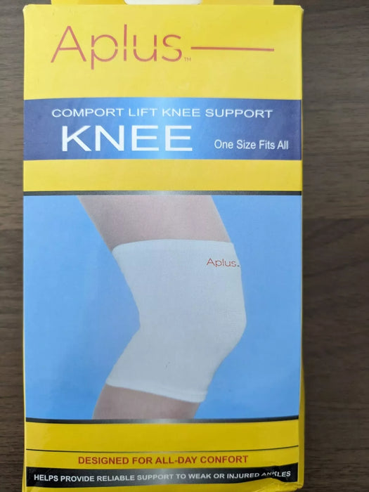 white Elastic Aplus Knee Support Protection Sport Running Injury Sprain