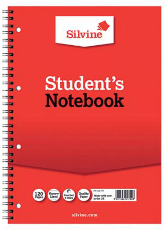 Silvine student's Notebook narrow lined