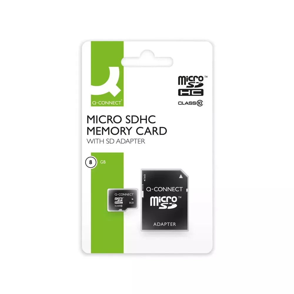 Q CONNECT MICRO SDHC MEMORY CARD WITH SD ADAPTER 8GB