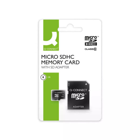 Q CONNECT MICRO SDHC MEMORY CARD WITH SD ADAPTER 8GB